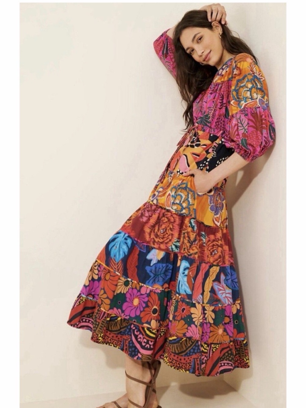 FARM Rio Vibrant Patchwork Dress